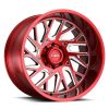 Tuff T4B 20x12 5x127 -45 Offset Red Wheel