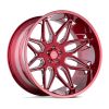 Tuff T3B 24x14 5x127 -72 Offset Red Wheel