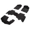 TruFit 3D Kagu 3-Row Black Carpet Floor Mats with Drivers Anchor Points fits Ford Everest 2015 - 2022