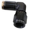 Aeroflow 90 -3AN to 3/16in Nylon Quick Release Fitting Black AF123-03-02BLK