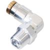 Aeroflow 90 1/4in NPT to 1/4in Nylon Quick Release Fitting Silver AF123-04S