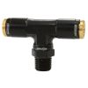 Aeroflow Push to Connect 1/8in NPT to 1/4in OD Nylon Hose Tee Fitting Black AF124-04-02BLK