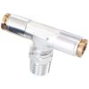 Aeroflow 1/4in NPT to 1/4in Nylon Quick Release Tee Fitting Silver AF124-04S
