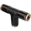 Aeroflow 3/16in Nylon Quick Release Tee Fitting Black AF125-02BLK