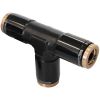 Aeroflow 1/4in Nylon Quick Release Tee Fitting Black AF125-04BLK