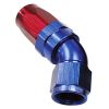 Aeroflow 150 Series Taper 1pc Full Flow Swivel 45 Hose-End -4AN Blue/Red AF152-04