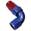 Aeroflow 150 Series Taper 1pc Full Flow Swivel 90 Hose-End -4AN Blue/Red AF153-04