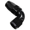 Aeroflow 150 Series Taper 1pc Full Flow Swivel 90 Hose-End -6AN Black AF153-06BLK
