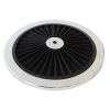 Aeroflow Chrome Full Flow Air Filter Top Plate 9in diameter black AF2851-0901