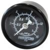 Aeroflow 1-1/2in 15 psi Pressure Gauge Black Face White Pointer 1/8in NPT Male Thread AF30-2204