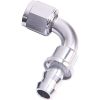 Aeroflow 400 Series Push Lock 90 Hose-End -6AN Silver AF403-06S