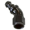 Aeroflow 510 Series Full Flow Tight Radius Push Lock 45 Hose-End -12AN Black AF512-12BLK