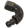Aeroflow 510 Series Full Flow Tight Radius Push Lock 120 Hose-End -6AN Black AF514-06BLK