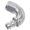 Aeroflow 510 Series Full Flow Tight Radius Push Lock 120 Hose-End -12AN Silver AF514-12S