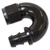 Aeroflow 510 Series Full Flow Tight Radius Push Lock 180 Hose-End -8AN Black AF516-08BLK