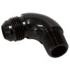 Aeroflow 90 NPT to AN Full Flow Adapter 1/8in to -4AN Black AF522-04BLK