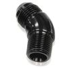 Aeroflow 45 NPT to AN Full Flow Adapter 1/8in to -4AN Black AF523-04BLK