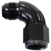 Aeroflow 90 Full Flow Female/Male Flare Swivel -16AN Black AF543-16BLK