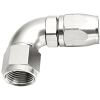 Aeroflow 550 Series Cutter 1pc Full Flow Swivel 90 Hose-End -20AN Silver AF553-20S