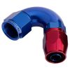 Aeroflow 550 Series Cutter 1pc Full Flow Swivel 120 Hose-End -4AN Blue/Red AF554-04