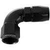 Aeroflow 570 Series 1pc Full Flow 90 Hose-End -3AN Black AF573-03DBLK