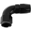 Aeroflow 570 Series 1pc Full Flow 90 Hose-End -12AN Black AF573-12DBLK