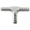 Aeroflow Aluminium Barb T-Piece Silver 1/4in 6mm AF64-4203S