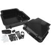 Aeroflow 3.25in Deep Fabricated Transmission Pan including Filter Extension Black AF72-3005BLK