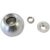 Aeroflow AF72-9905 Bare Silver Shifter Gear Knob No Insert No Button 1/2