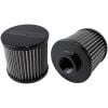Aeroflow Stainless Billet Breather with -12AN Female Thread Black AF77-2001BLK