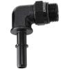 Aeroflow AF812-08-06BLK EFI Fuel Fitting 90 Deg 3/8 Push On Barb To -8ORB Black