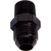Aeroflow NPT to Straight Male Flare Adapter 3/8in to -6AN Black AF816-06-06BLK