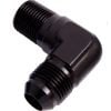 Aeroflow 90 NPT to Male Flare Adapter 1/8in to -4AN Black AF822-04BLK