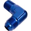 Aeroflow 90 NPT to Male Flare Adapter 1/4in to -6AN Blue AF822-06