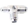 Aeroflow Flare AN Stepped Tee with 1/8in NPT Ports -8AN x 2 -6AN x 1 Silver AF824-06-08S