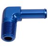 Aeroflow Male NPT to Barb 90 Adapter 3/8in to 5/8in Blue AF842-06-10