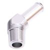 Aeroflow Male NPT to Barb 45 Adapter 1/2in to 5/8in Silver AF845-10S