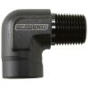 Aeroflow 90 NPT Female to Male NPT Fitting 3/8in Black AF914-06BLK