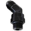 Aeroflow 45 ORB Swivel to Male Flare Adapter -8 to -8 Black AF945-08BLK