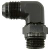 Aeroflow 90 ORB Swivel to Male Flare Adapter -8AN to -8AN Black AF949-08BLK