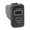 Aerpro APUSBTO6 USB-C Passthrough & USB Charge Socket fits Toyota 22mm x 40mm