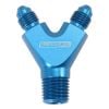 Aeroflow NPT to AN Y Block Adapter Blue Finish 1 x Male 1/8