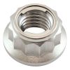 Aeroflow M10 x 1.25mm Titanium 12-Point Locking Nut Natural Finish 1pc AF3503-0011