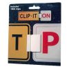 Clip It On 2 x White Clips on Card for L-Plate P-Plate B2C2CCW