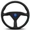 MOMO Steering Wheel Montecarlo Black Leather Blue Stitching 350mm