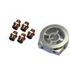 TFI Racing Oil Temperature Pressure Billet Sandwich Plate Kit Silver 5 Fittings 2 Ports 69-430
