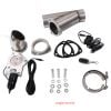 Proflow Single Exhaust Cutouts Electric Aluminium Bolt On 3.0 in. Diameter Stainless Steel Tubing Kit PFEEEC300
