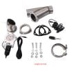 Proflow Single Exhaust Cutouts Electric Aluminium Bolt On 4.0 in. Diameter Stainless Steel Tubing Kit PFEEEC400