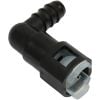 Proflow Fuel Line Connectors Nylon 3/8in. Female QR 90 Degree To 3/8in. (10mm) Barb Each PFEFLQR086