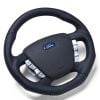 Retro Autotek Steering Wheel fits Ford/FPV FG Falcon Black Leather Black Stitching Flat Bottom